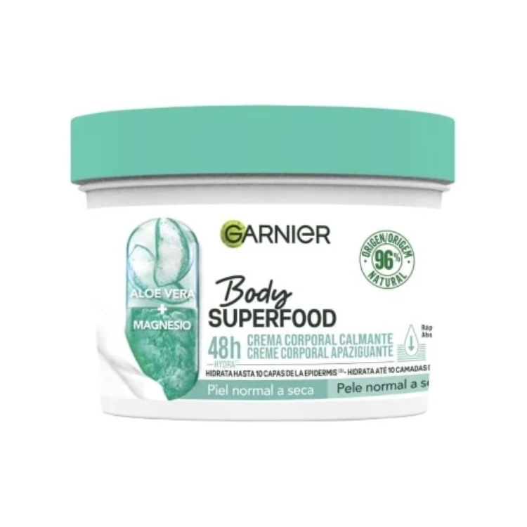 creme corporal garnier body superfood aloe vera + magnesio 380ml
