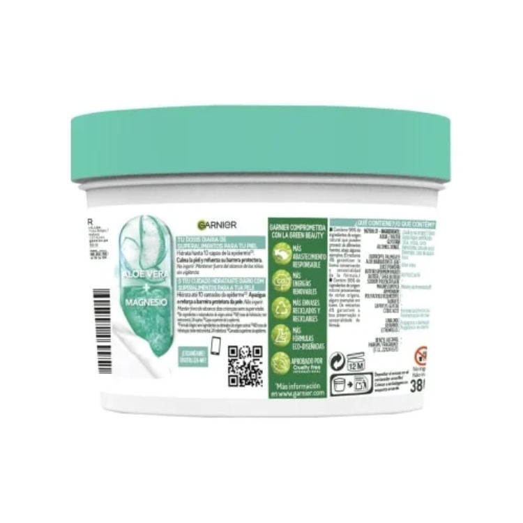garnier body superfood aloe vera + magnesium body cream 380ml