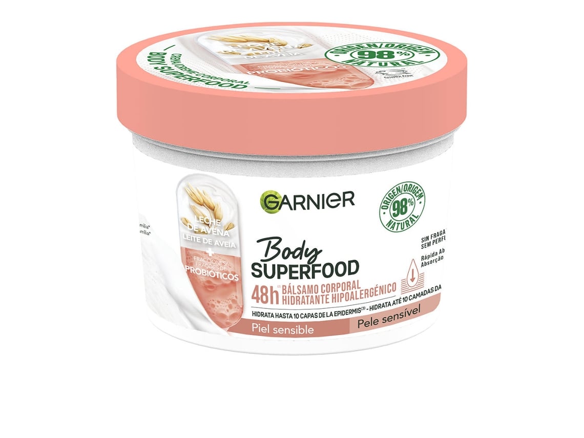 creme corporal garnier body superfood Aveia + Probióticos 380ml