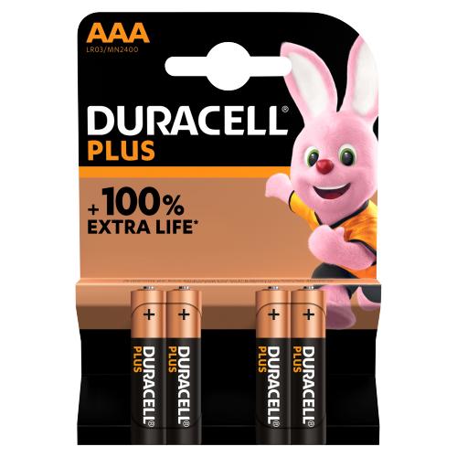 Pilhas MN 2400 AAA Plus Power 4un DURACELL