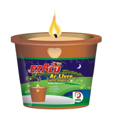Vela com citronela anti mosquitos ezalo ar livre 150g