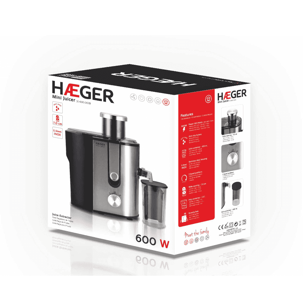 Centrifugadora Haeger Mini Jucier 600W