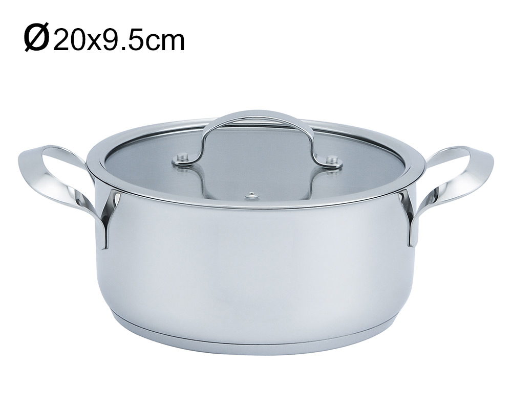 20cm diameter pan Haeger Inox Pot 20H - 20x9.5CM 1 unit