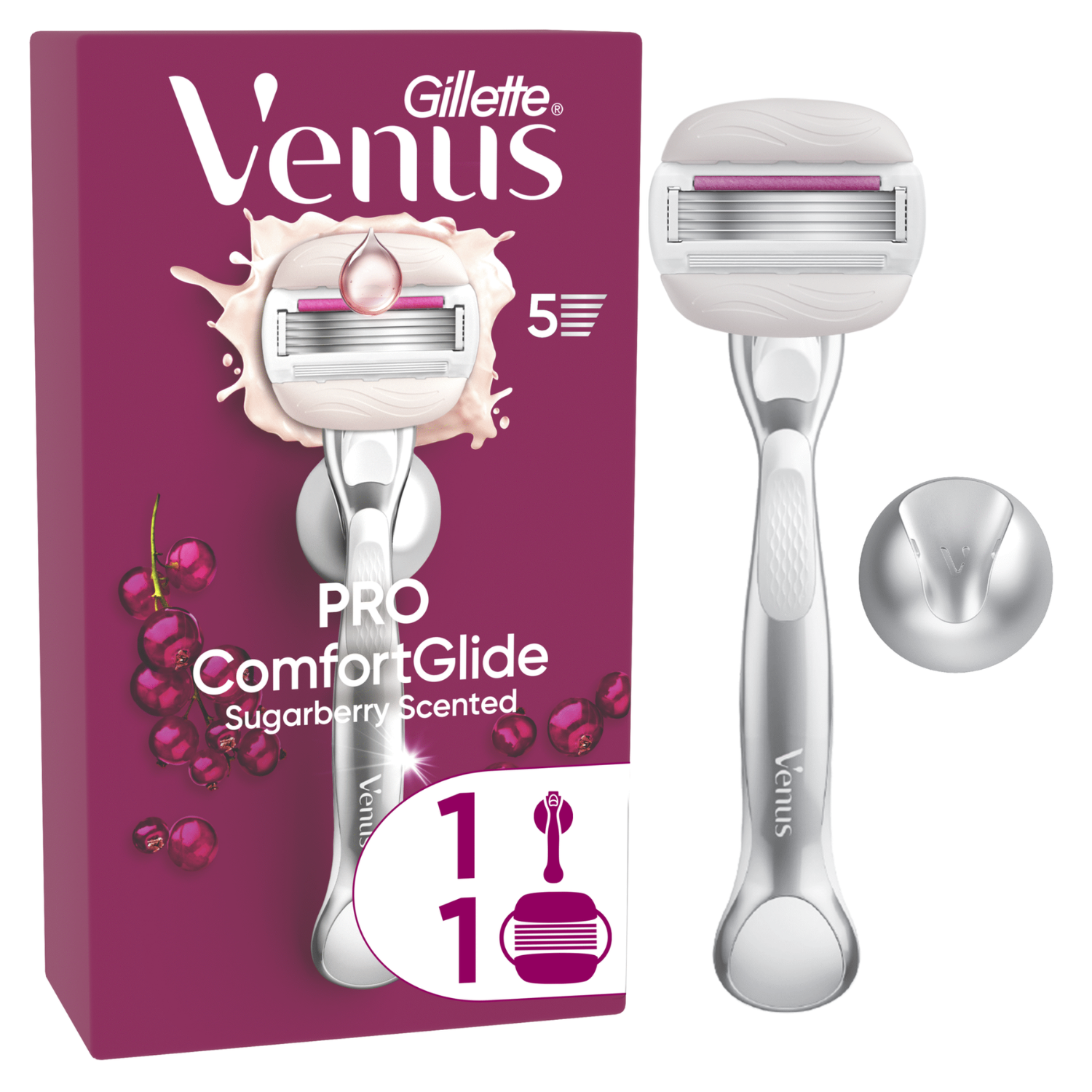 Gillette Venus ComforGlide Sugarberry Scented Hair Removal Machine + 1