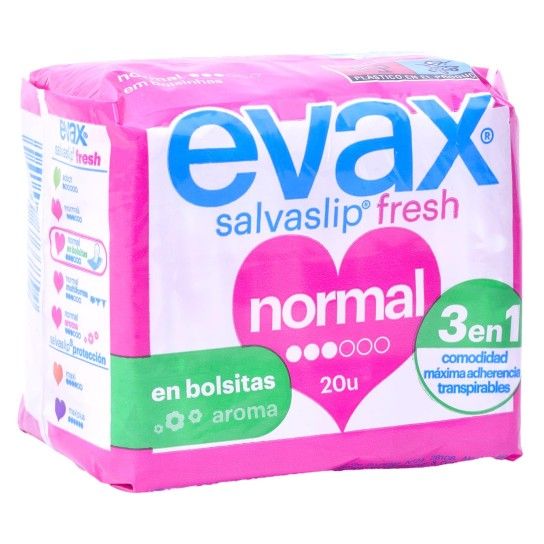 Pensos Higiênicos evax salvaslip fresh em bolsitas normal 20un