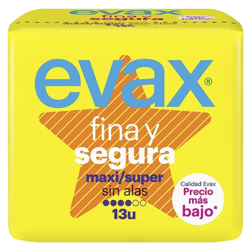 Evax Fina y Segura Maxi No Wings Sanitary Pads