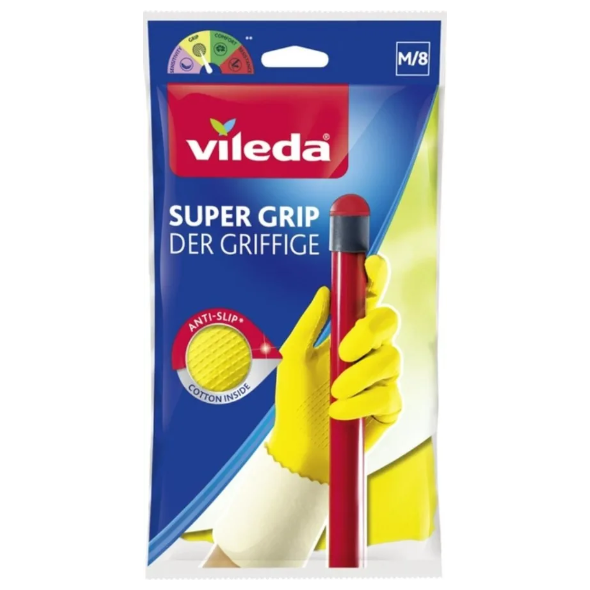 Vileda Super Grip Anti-Slip Gloves T. M