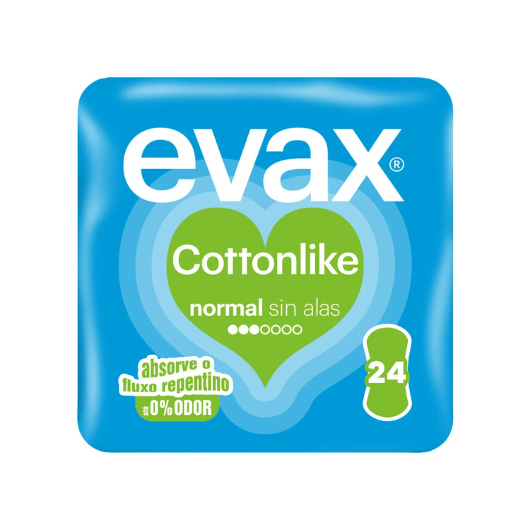 Pensos Higiênicos Evax Cottonlike normal s/ alas 24un