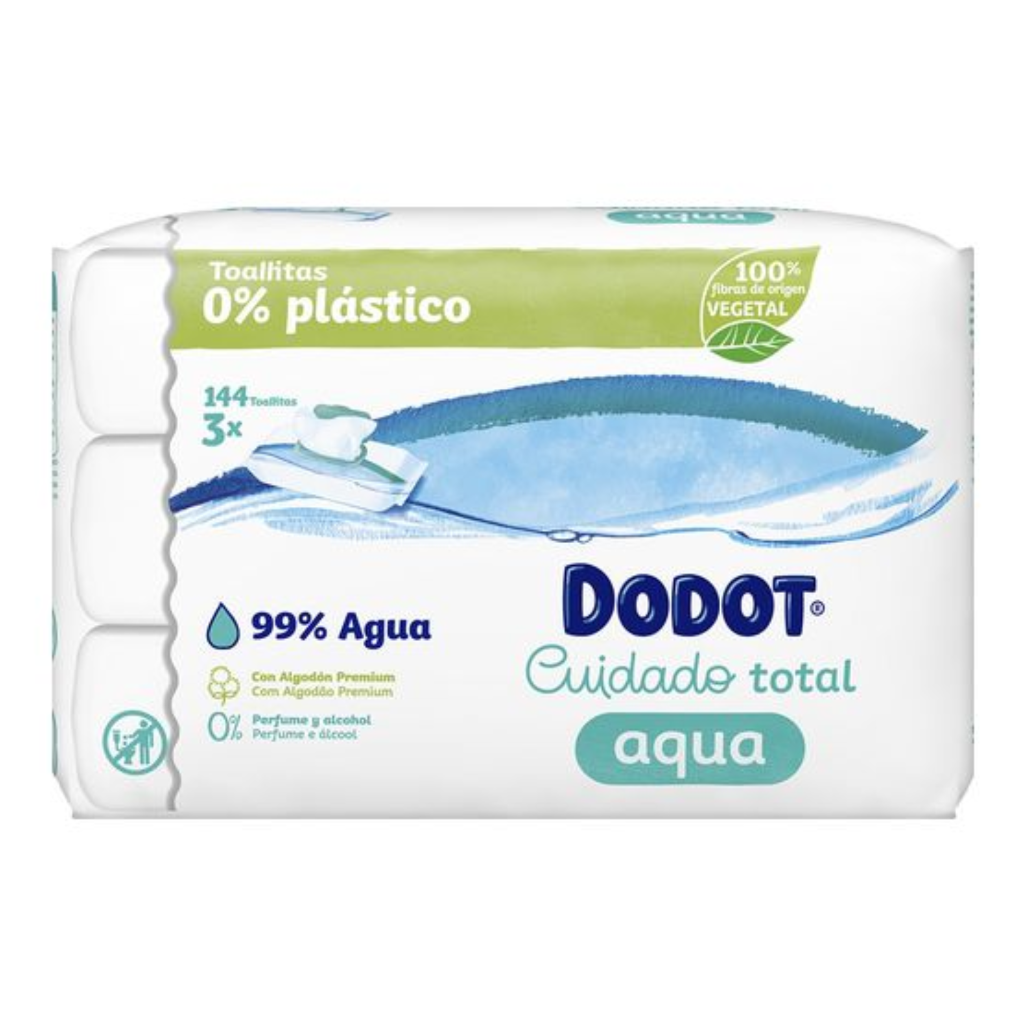 Toalhitas infantis Dodot Pure Aqua 3x48un