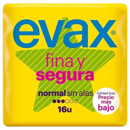 Evax Fina y Segura Normal No Wings Sanitary Pads