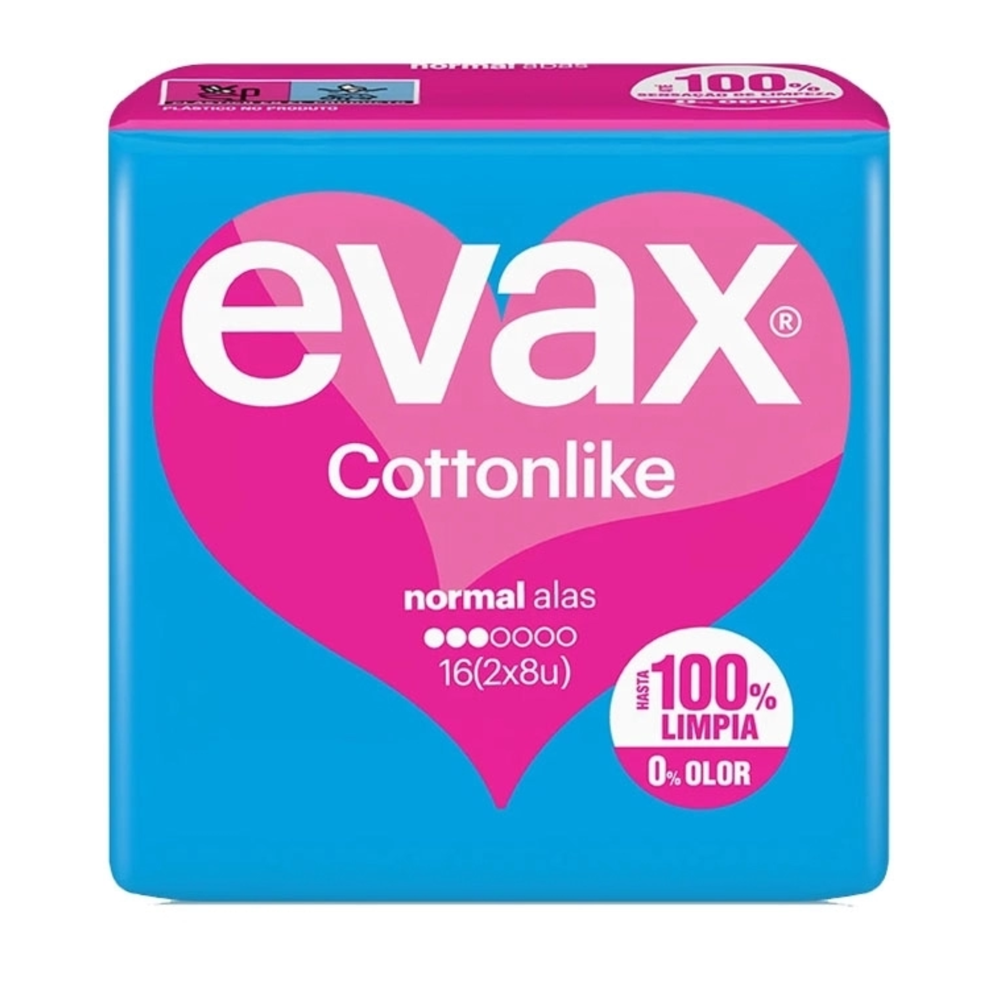 Pensos Higienicos Evax Cottonlike Normal Alas 16un