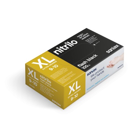 Santex Black Powder-free Nitrile Gloves XL 100un