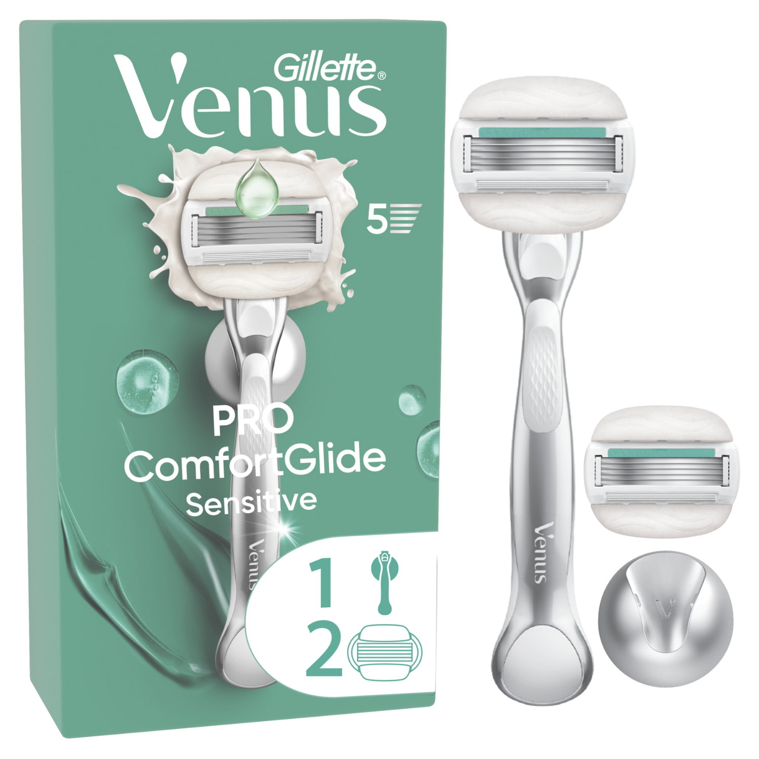 Gillette Venus Pro ComfortGlide Sensitive Hair Removal Machine + 2ref