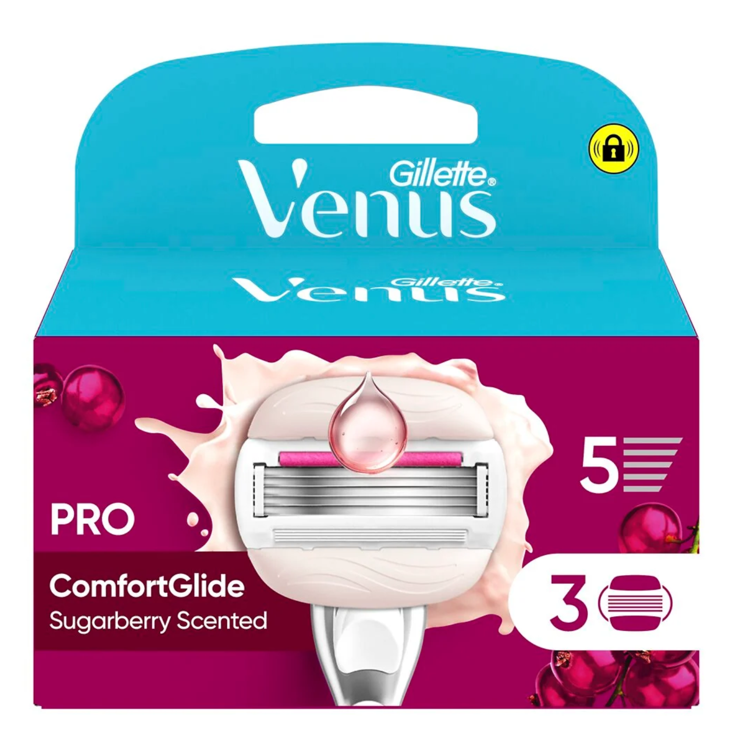 Gillette Venus ComfortGlide Sugarberry Scented blade refil 3un