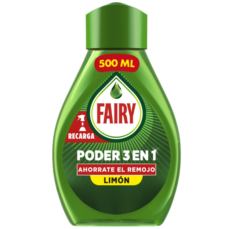 Detergente Manual Recarga Spray Fairy 3 em 1 500ml