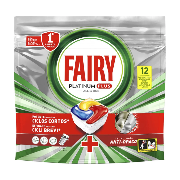 Pastilhas para máquina loiça Fairy platinum plus limão 12un