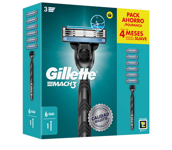 Máquina de Barbear Gillette Mach3 + 5 recargas