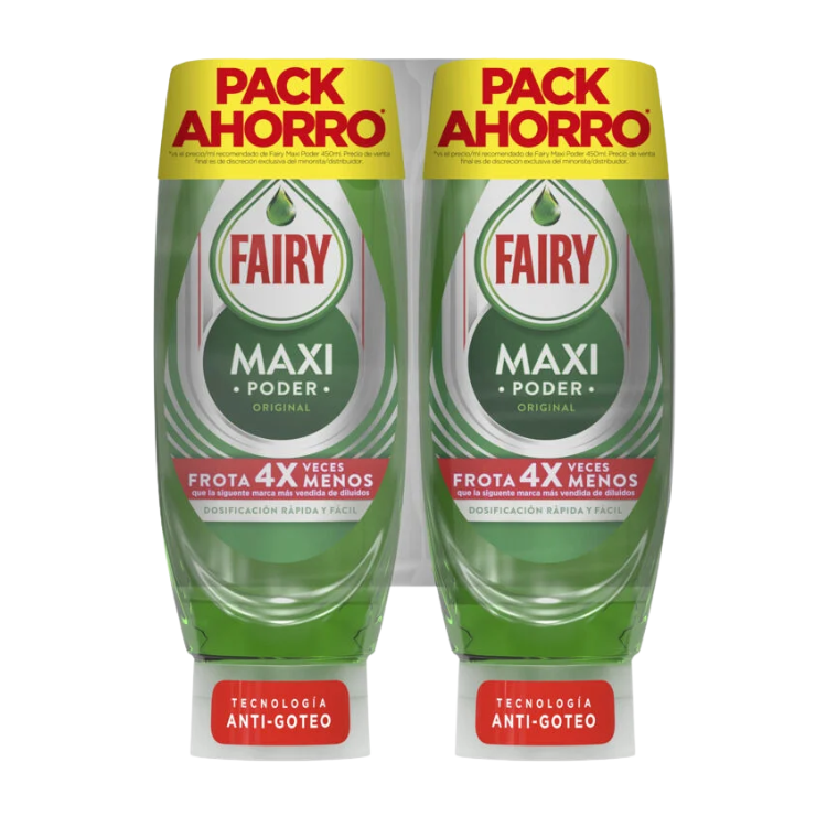 Detergente manueal para loiça Fairy Maxi Poder Original 2x450ml