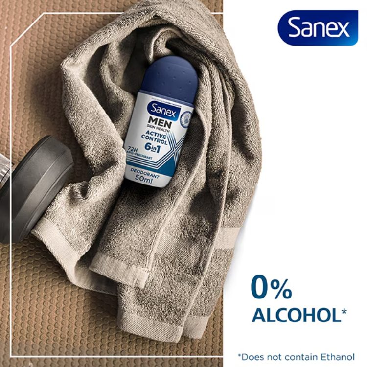 Sanex MEN Roll On Deodorant Acive Control 6in1 72h 50ml
